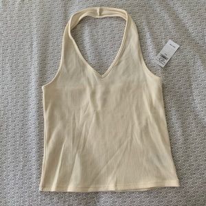 American Eagle Outfitters Cream Halter Top
